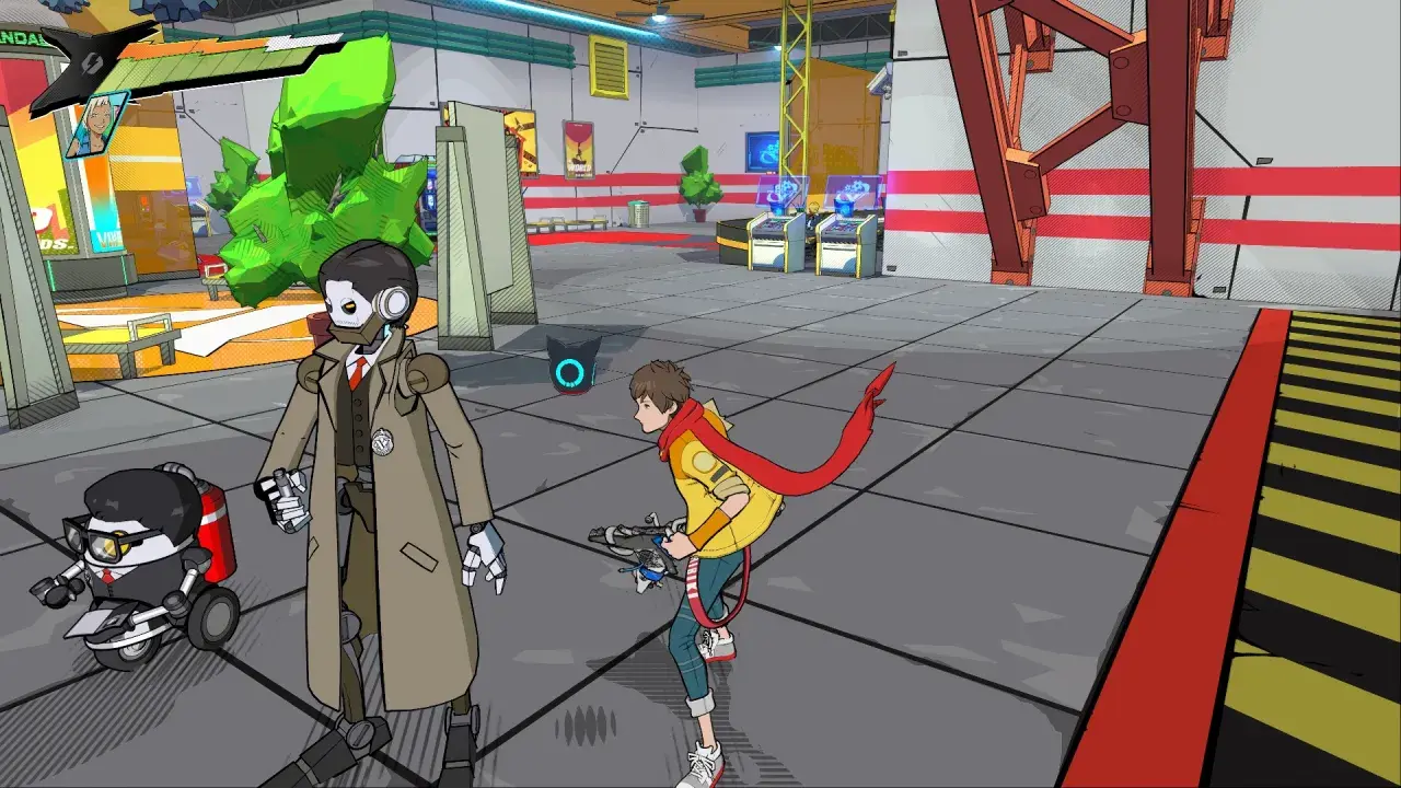 Personajes de Hi-Fi Rush en un entorno futurista.