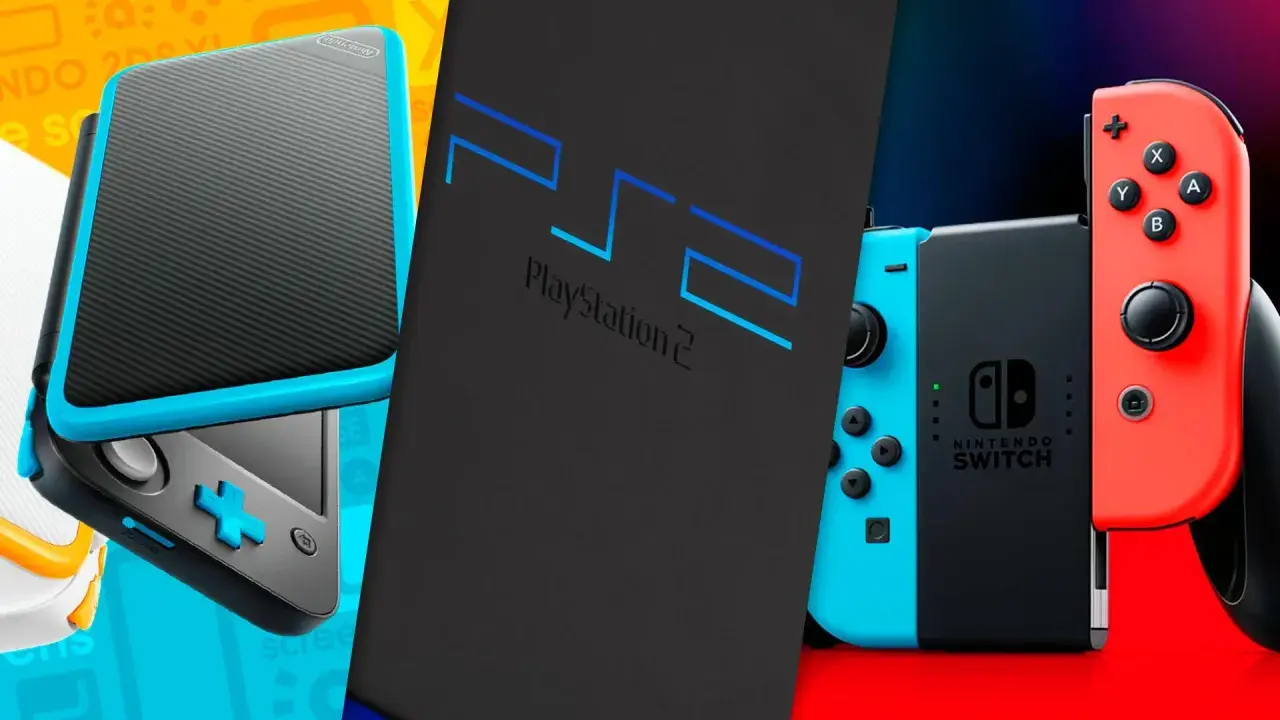 Consolas más vendidas de la historia: Nintendo 2DS, PlayStation 2 y Nintendo Switch.