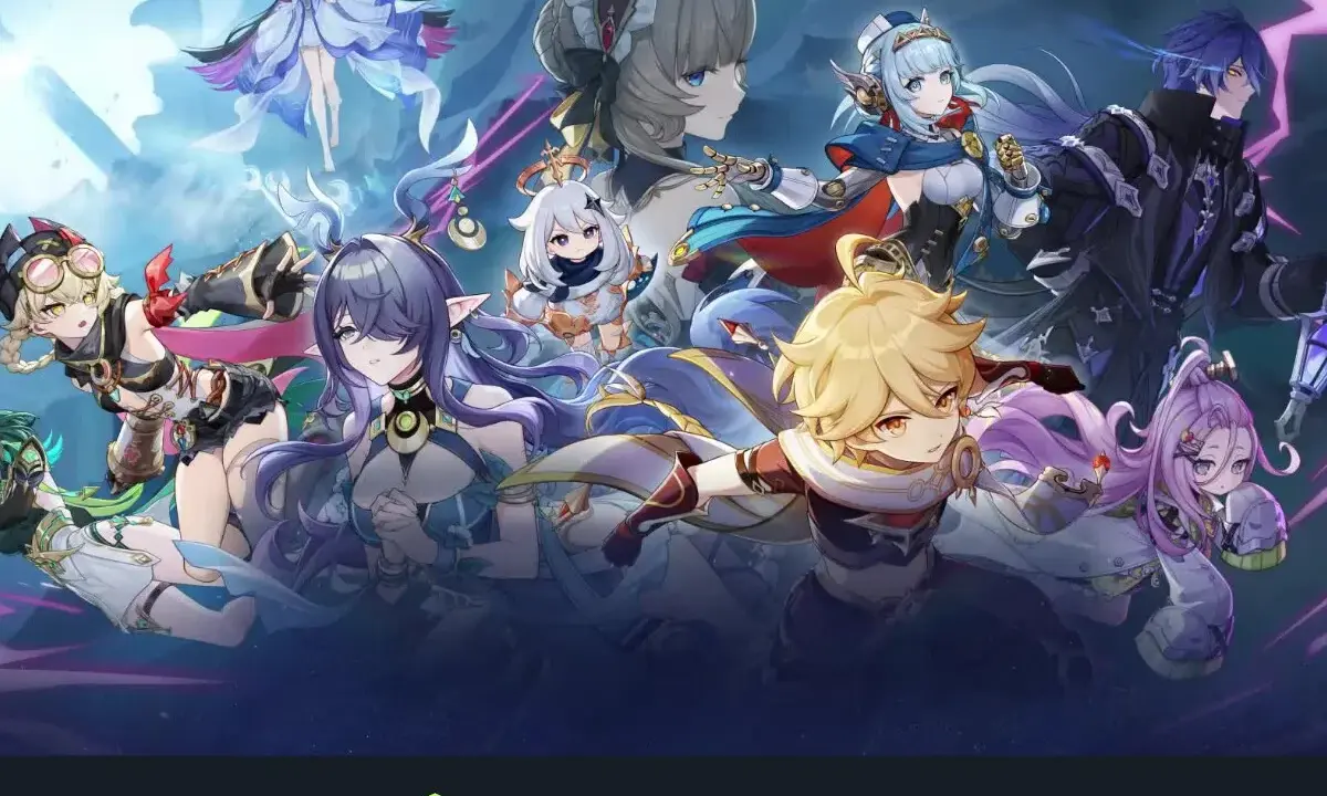 Personajes de anime en un mundo de fantasía, evocando los mejores jrpg de la historia.