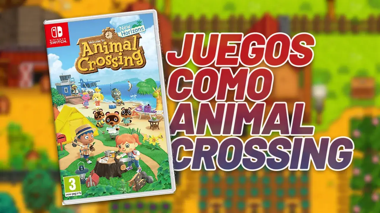 Caja de Animal Crossing: New Horizons, con personajes adorables y un paisaje isleño. Ideal para quienes buscan juegos como Animal Crossing en PS5.