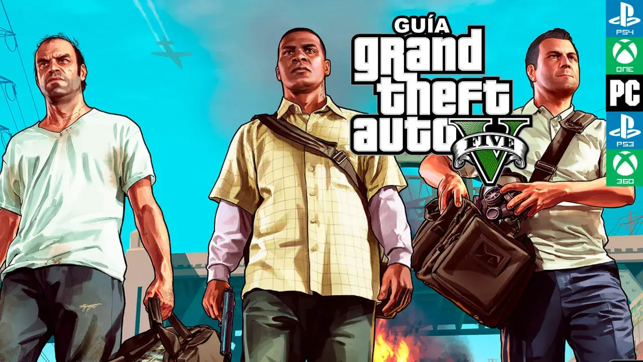 Los tres protagonistas de Grand Theft Auto V, listos para sus misiones.