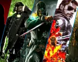 Personajes icónicos de los mejores juegos de sigilo: Hitman, Deus Ex, Metal Gear Solid y Dishonored.