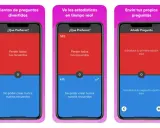 Pantallas de juegos para iPhone: "¿Qué Prefieres?", con opciones para perder recuerdos o no crear nuevos, ver estadísticas y añadir preguntas.