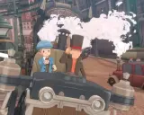 El Profesor Layton y Luke exploran el nuevo mundo a vapor en un vehículo peculiar.
