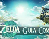 Link se agacha en un acantilado, contemplando las islas celestes de Zelda Tears of the Kingdom.