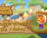 La cerdita Daisy Mae de Animal Crossing New Horizons lleva una cesta de nabos en la cabeza.