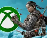 Samurái de Ghost of Tsushima con el logo de Xbox. ¡Imagina esta aventura épica en tu consola!