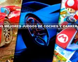 Un coche rojo deportivo, un coche azul futurista y Mario Kart. ¡Los mejores juegos de coches y carreras te esperan!