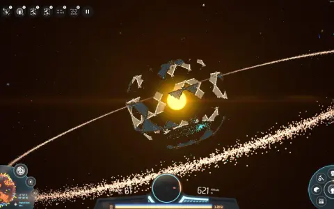 Una esfera Dyson en construcción, capturando la energía de una estrella. El programa Dyson Sphere avanza.