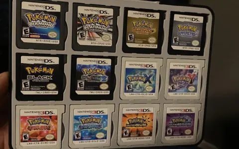 Colección de juegos de Pokémon para Nintendo DS y 3DS: Diamond, Platinum, HeartGold, SoulSilver, Black, Black 2, X, Y, Omega Ruby, Alpha Sapphire, Ultra Sun y Ultra Moon.