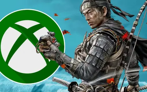 Samurái de Ghost of Tsushima con el logo de Xbox. ¡Imagina esta aventura épica en tu consola!