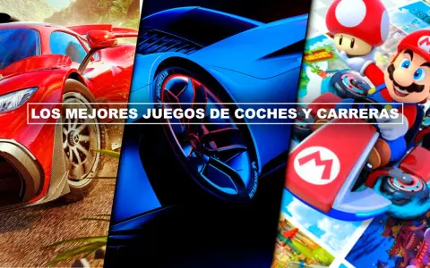 Un coche rojo deportivo, un coche azul futurista y Mario Kart. ¡Los mejores juegos de coches y carreras te esperan!