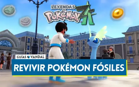 Un personaje revive un Pokémon con forma de fósil de mandíbula, como en Leyendas Pokémon Z-A.
