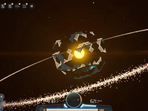Una esfera Dyson en construcción, capturando la energía de una estrella. El programa Dyson Sphere avanza.