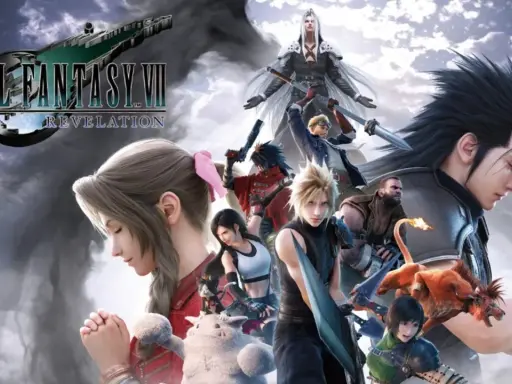 Personajes de Final Fantasy VII Remake Parte 3, con Cloud, Aerith, Sephiroth y otros, listos para la batalla.