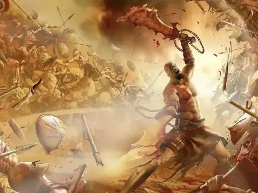 Kratos desata su furia en una batalla épica, blandiendo su hoja del caos. ¡El nuevo God of War llega con acción brutal!