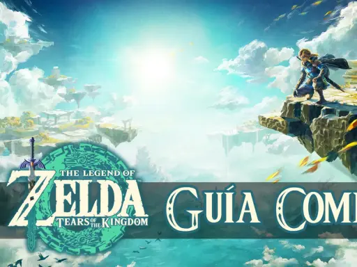 Link se agacha en un acantilado, contemplando las islas celestes de Zelda Tears of the Kingdom.