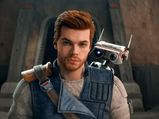 Cal Kestis y su droide BD-1, listos para la aventura en Star Wars Jedi Survivor.