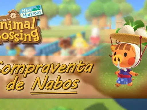 La cerdita Daisy Mae de Animal Crossing New Horizons lleva una cesta de nabos en la cabeza.