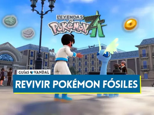 Un personaje revive un Pokémon con forma de fósil de mandíbula, como en Leyendas Pokémon Z-A.