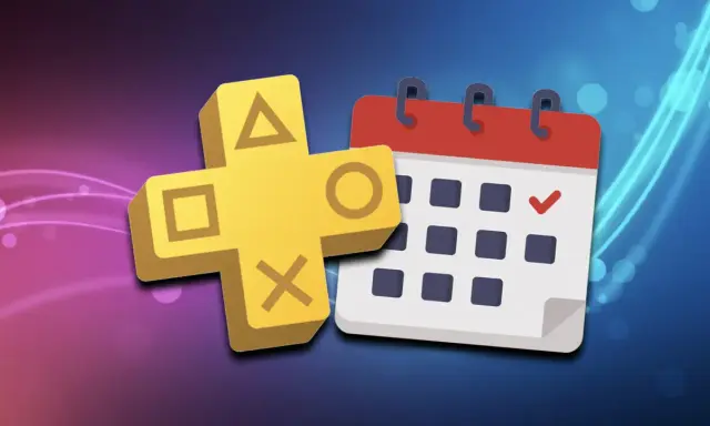 El logo de PS Plus junto a un calendario con una marca de verificación, anunciando los juegos gratis de PS Plus febrero.