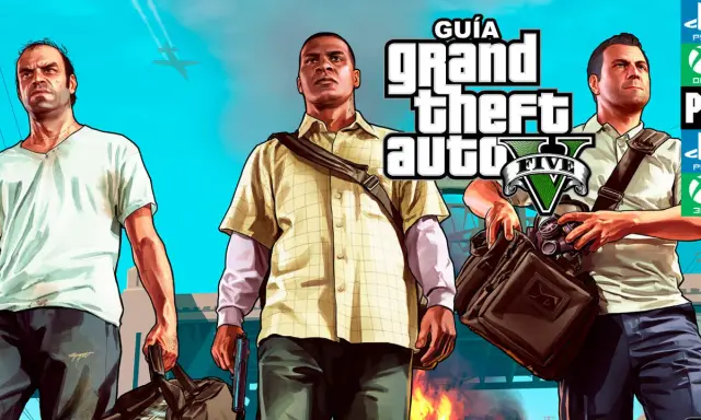 Los tres protagonistas de Grand Theft Auto V, listos para sus misiones.