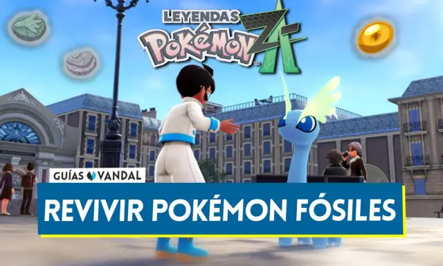 Un personaje revive un Pokémon con forma de fósil de mandíbula, como en Leyendas Pokémon Z-A.