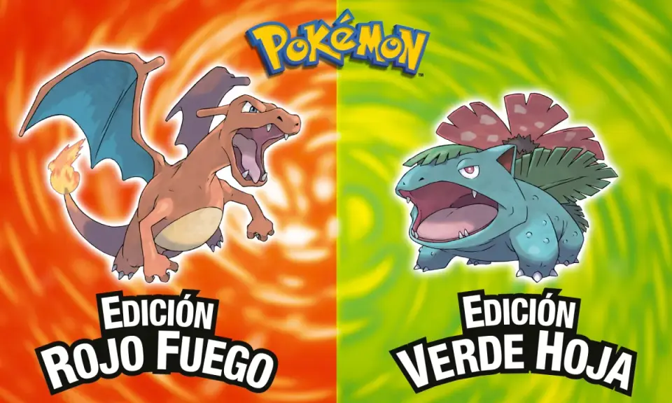 Charizard y Venusaur, protagonistas de Pokémon Rojo Fuego y Verde Hoja, listos para la aventura en Nintendo Switch.