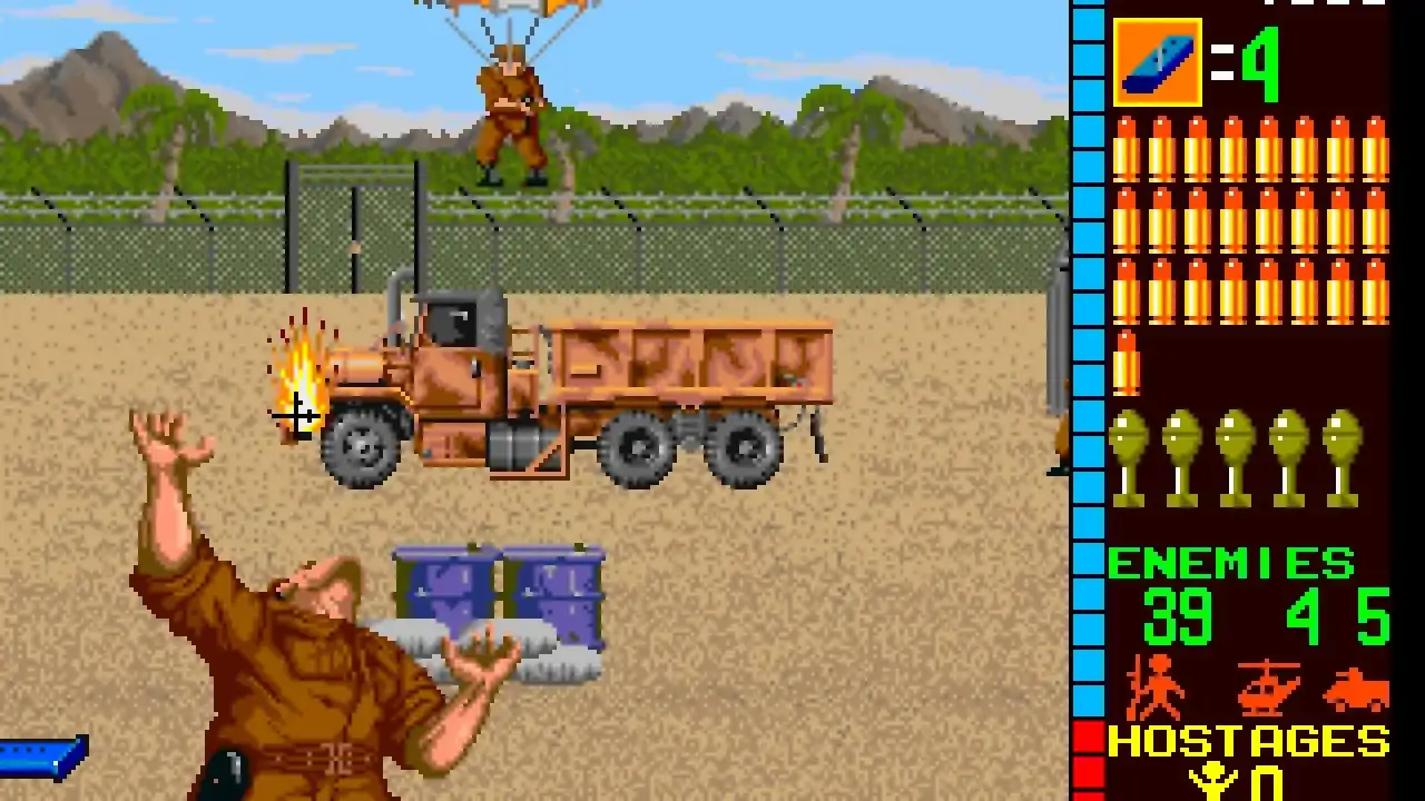 Soldado en paraca&iacute;das, cami&oacute;n en llamas y un reh&eacute;n. &iexcl;Acci&oacute;n pura en uno de los mejores juegos de guerra!