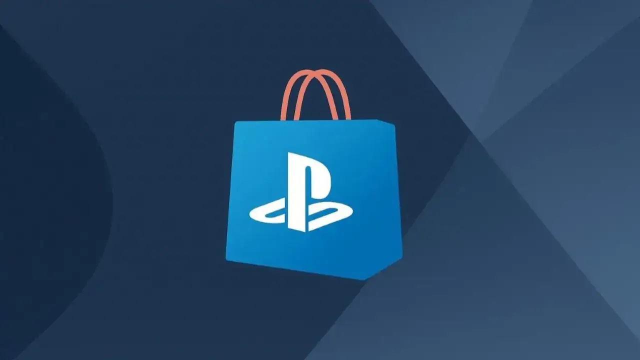 Bolsa azul con el logo de PlayStation, lista para descargar tus juegos de la Play favoritos.