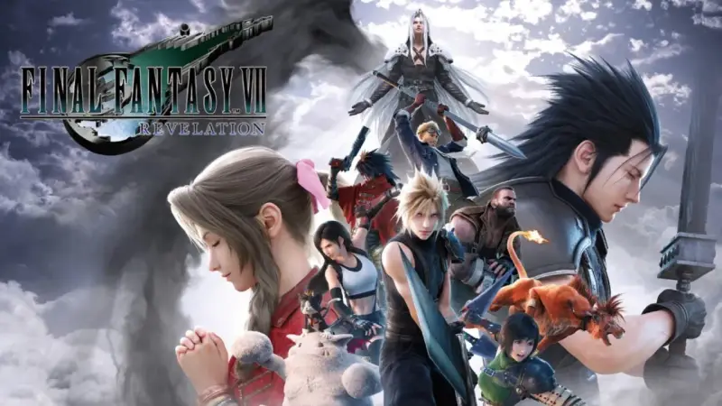 Personajes de Final Fantasy VII Remake Parte 3, con Cloud, Aerith, Sephiroth y otros, listos para la batalla.
